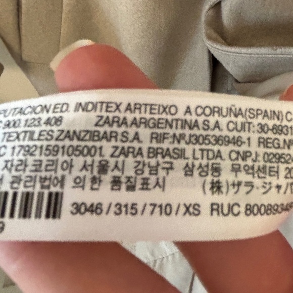 Zara Oversized Tan Cozy Long Pea One Button Neutral Long Coat SZ XS - Picture 9 of 13